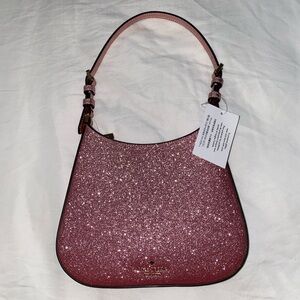 kate spade sparkly pink shoulder purse